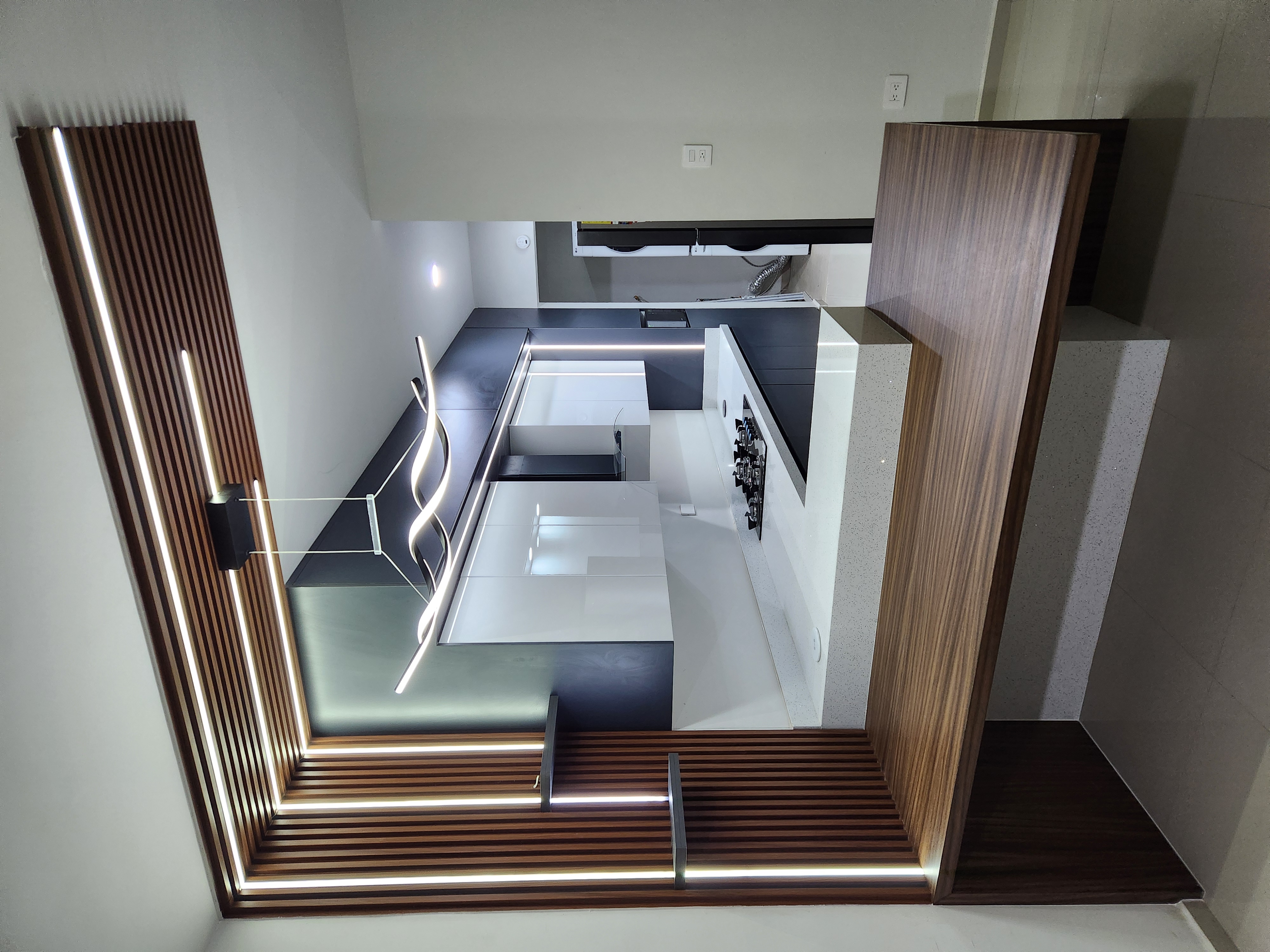 Cocina Estilo Moderno en tonos cálidos